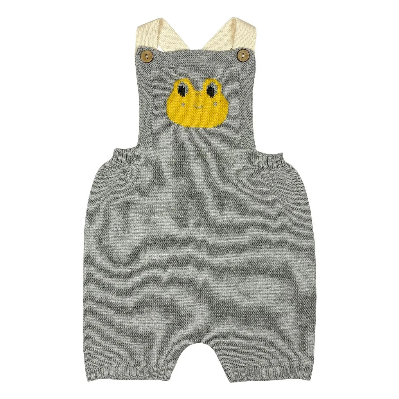Bayiri - Doro Organic Cotton Knit Short Dungarees | Grey