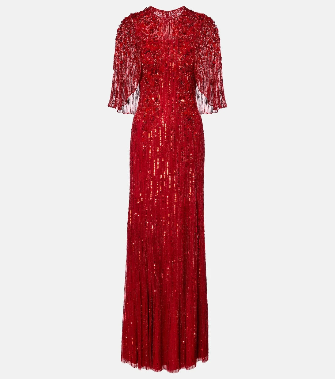 Jenny Packham - Violetta embellished caped gown