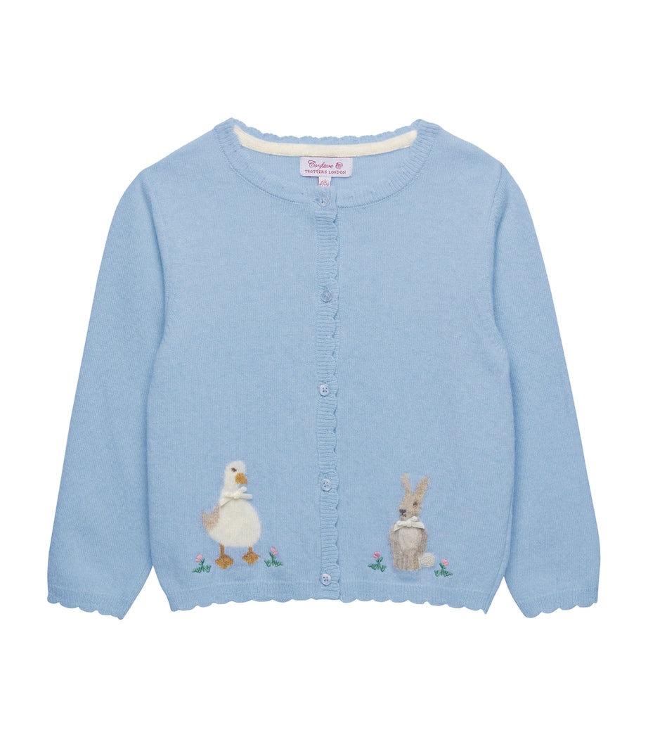 Wool-Blend Duck and Bunny Intarsia Cardigan (2-5 Years)