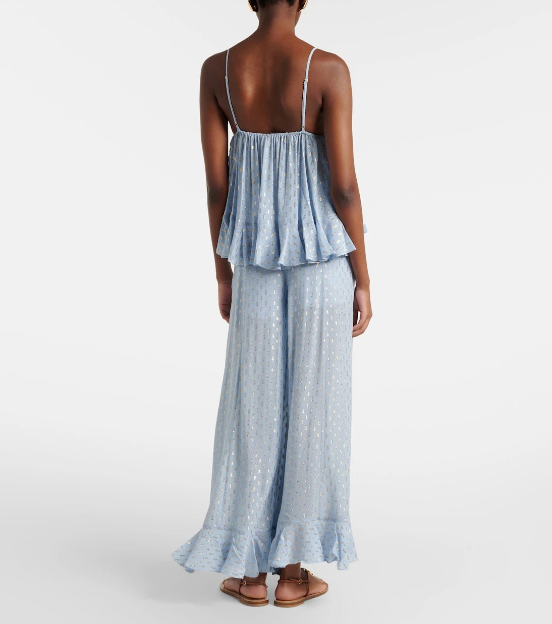 Zimmermann - Daylight semi-sheer chiffon wide-leg pants