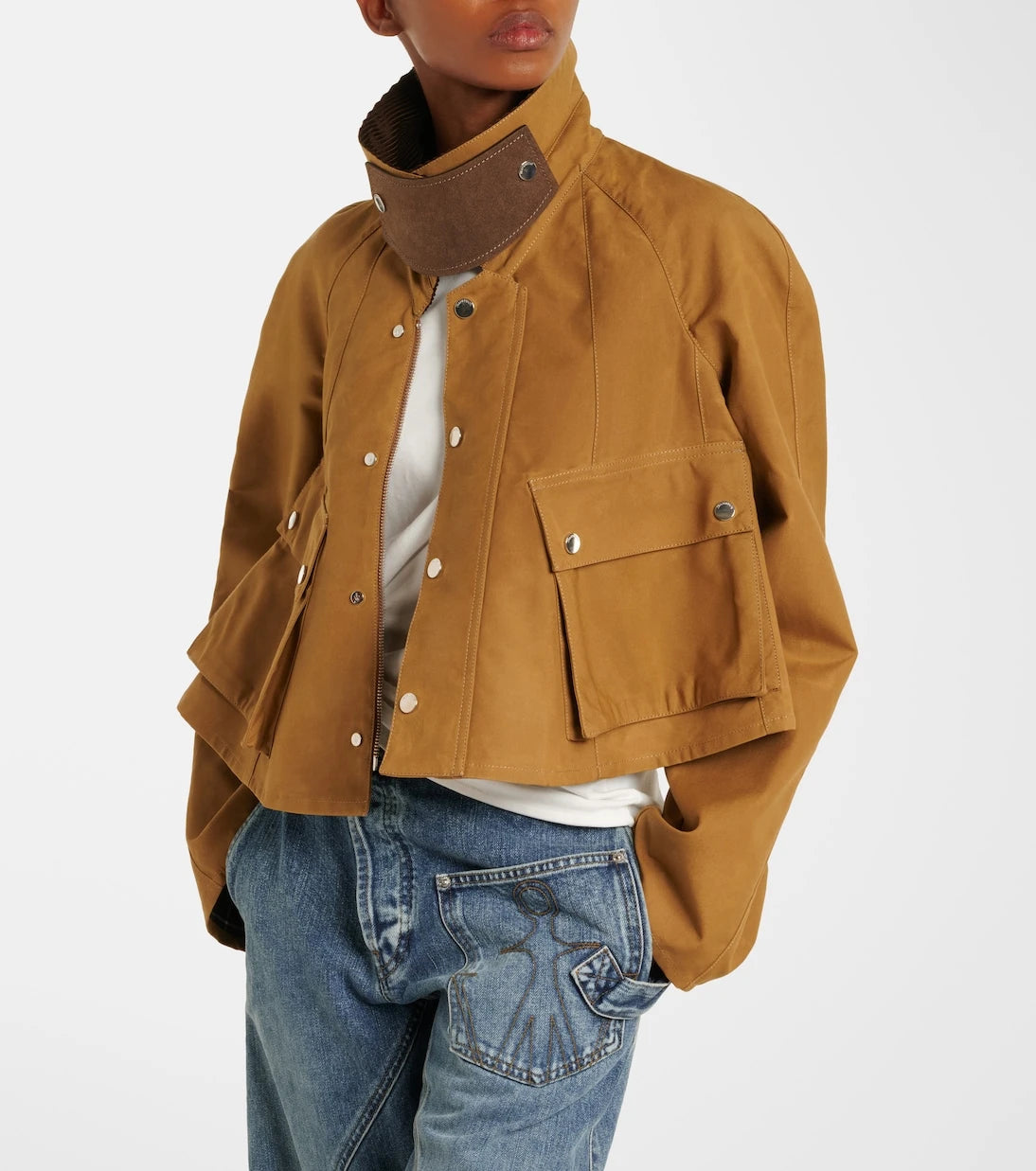 JW Anderson - Corduroy-trimmed cropped cotton jacket