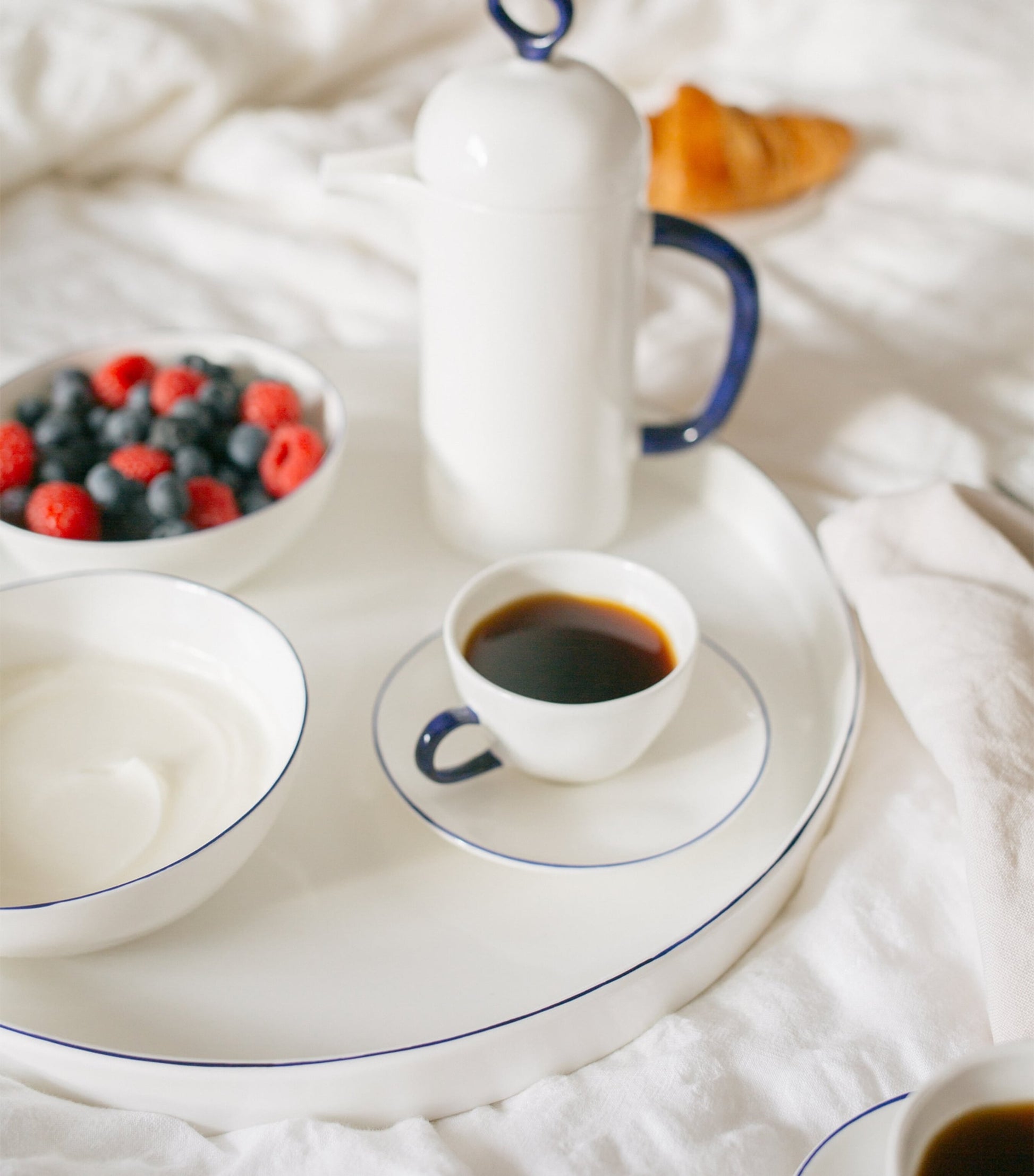 FELDSPAR Fine Bone China Cobalt Round Tray (34cm)