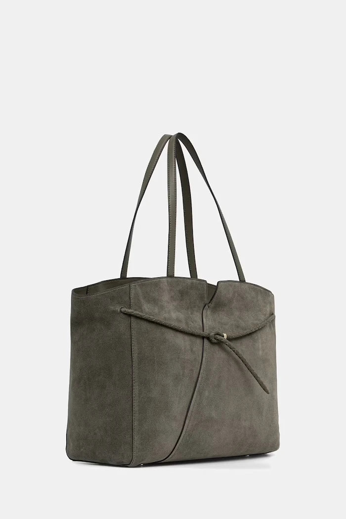BOSS kadın süet alışveriş çantası BOSS REVERS TOTE S