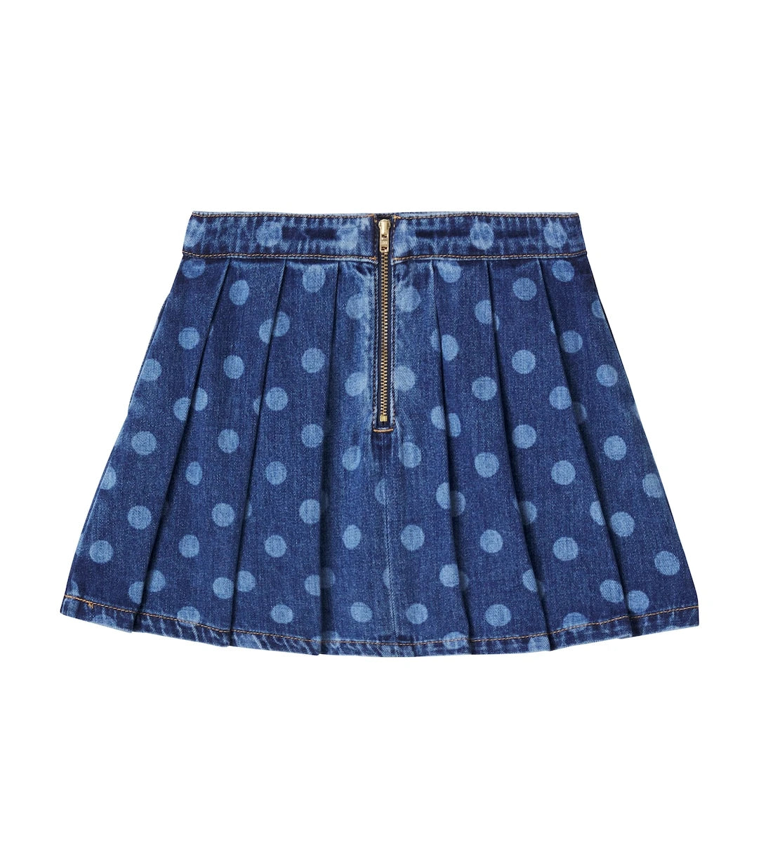 Self-Portrait Kids - Polka-dot pleated denim skirt