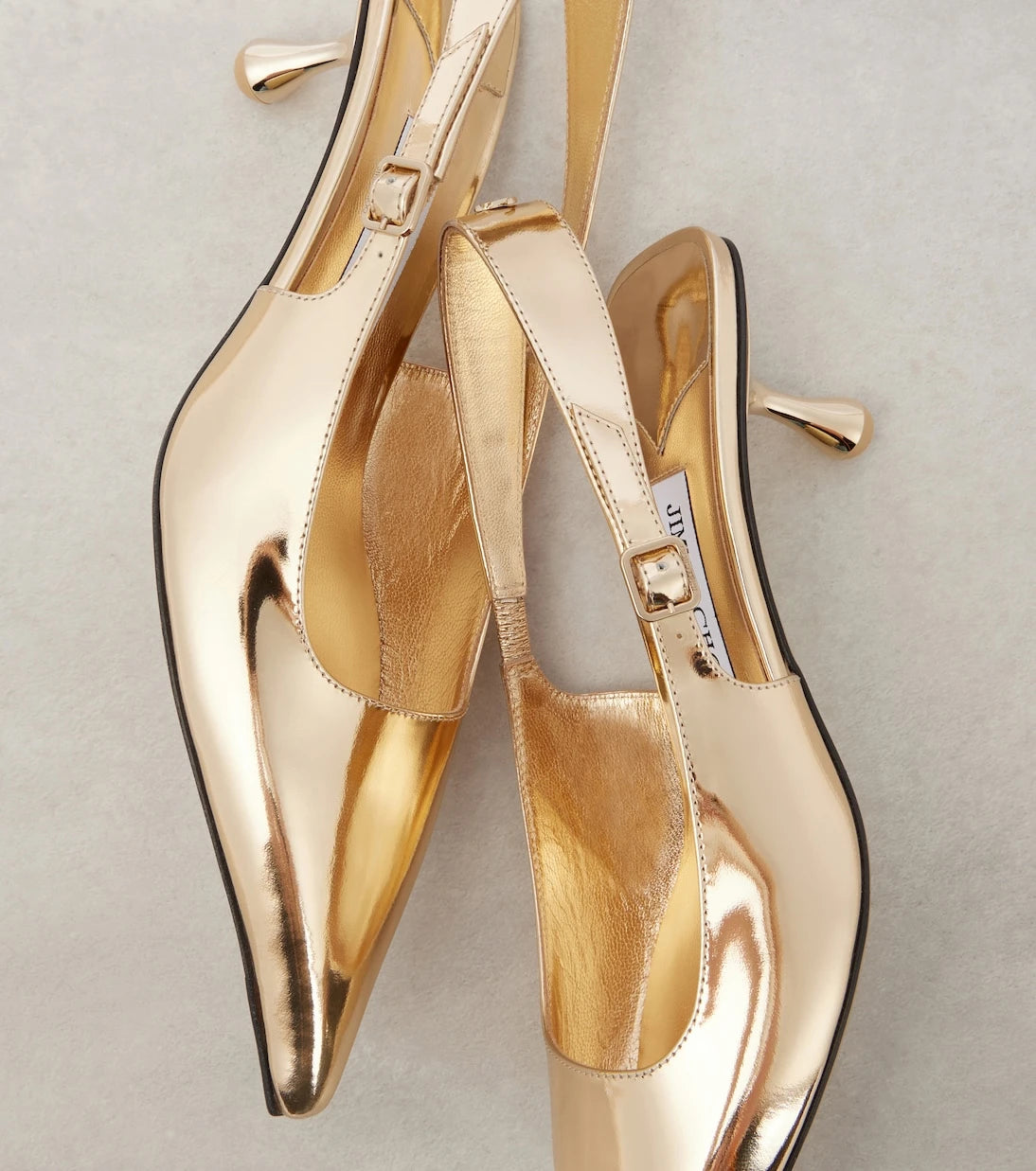 Jimmy Choo - Amel 50 metallic leather slingback pumps