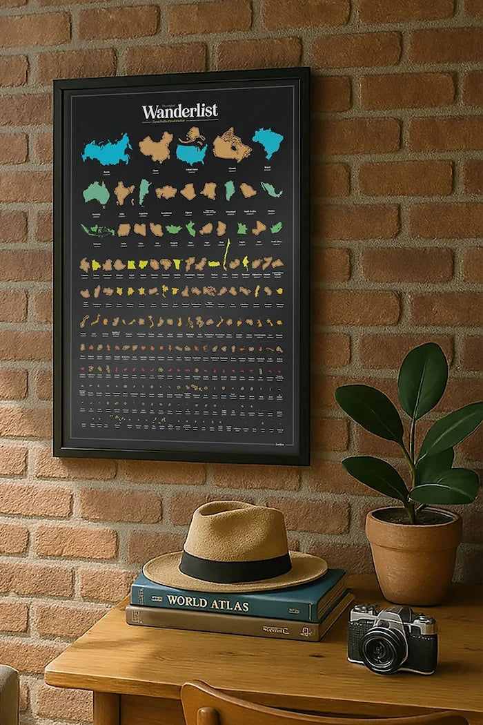 Luckies of London Wanderlist Kazımalı Harita Poster 42 x 59,4 cm