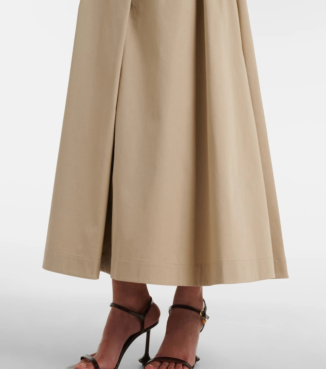 Loewe - Belted cotton and silk maxi skirt