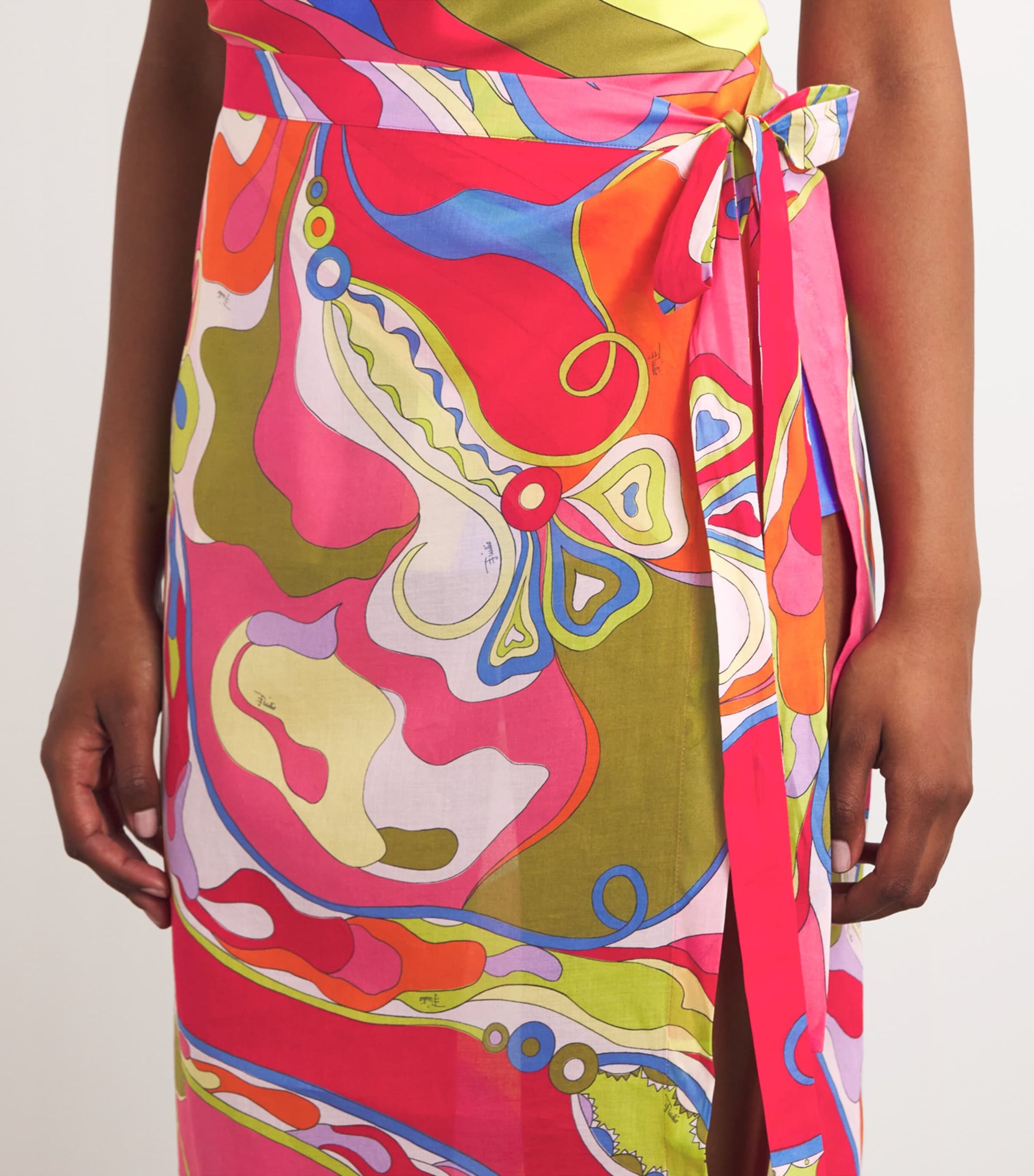 Multi Cotton Orchidee Wrap Skirt