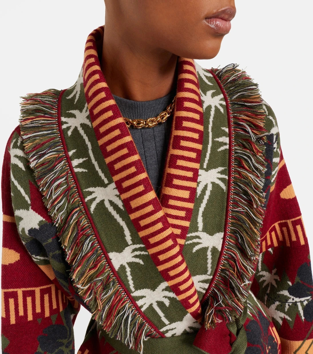 Alanui - Hibiscus Bloom virgin wool cardigan