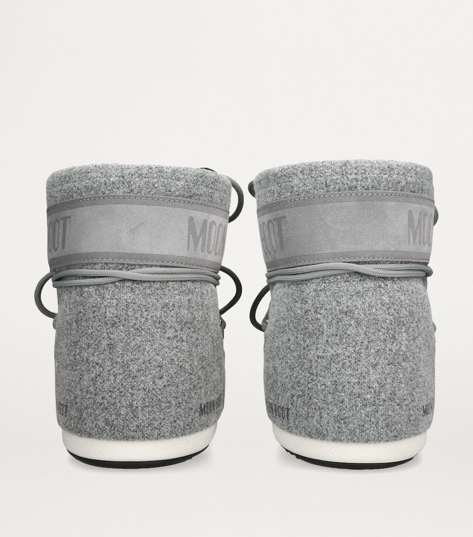 Moon Boot Grey Felt Icon Low Ankle Boots