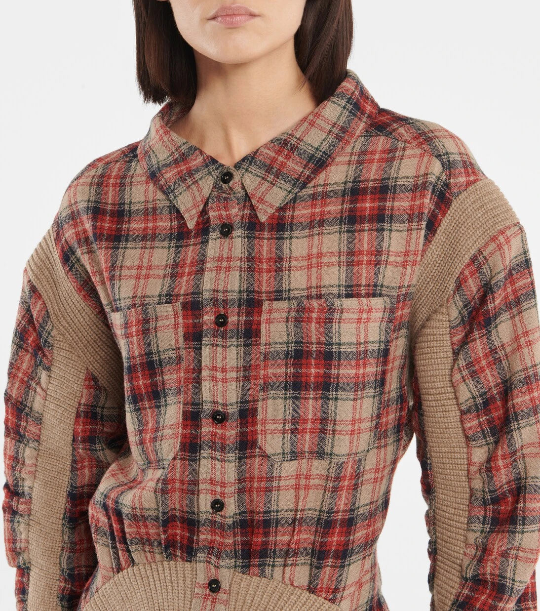 Stella McCartney - Checked wool shirt minidress
