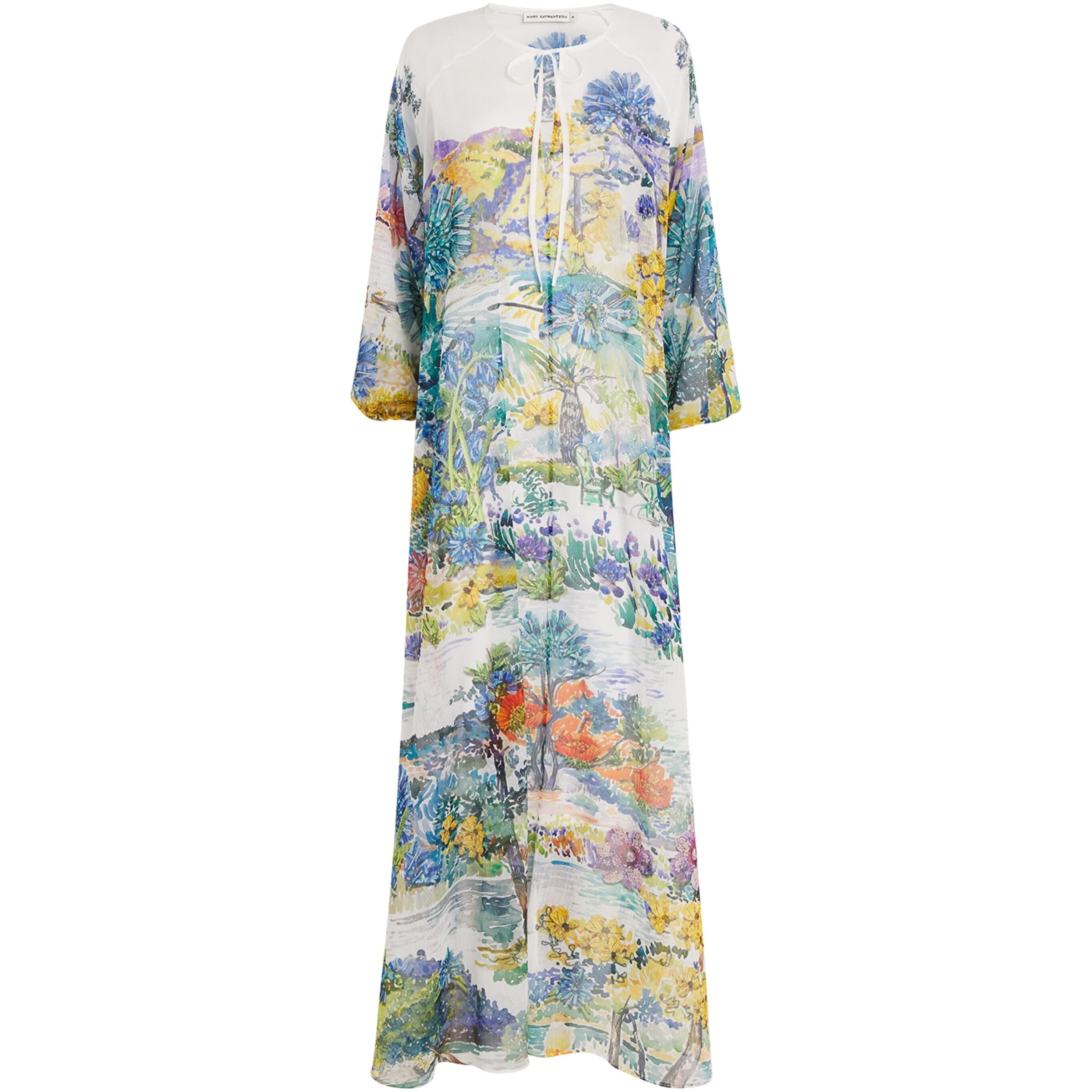 Multi Crepe Printed Cevennes Kaftan