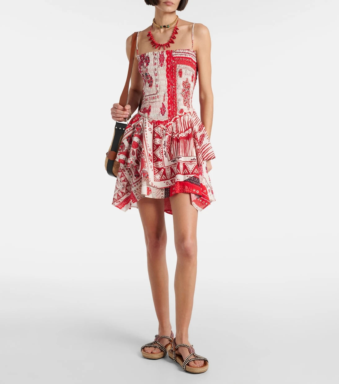 Marant Etoile - Anka shirred printed cotton minidress