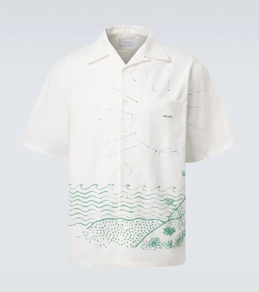 Prada - Printed cotton bowling shirt
