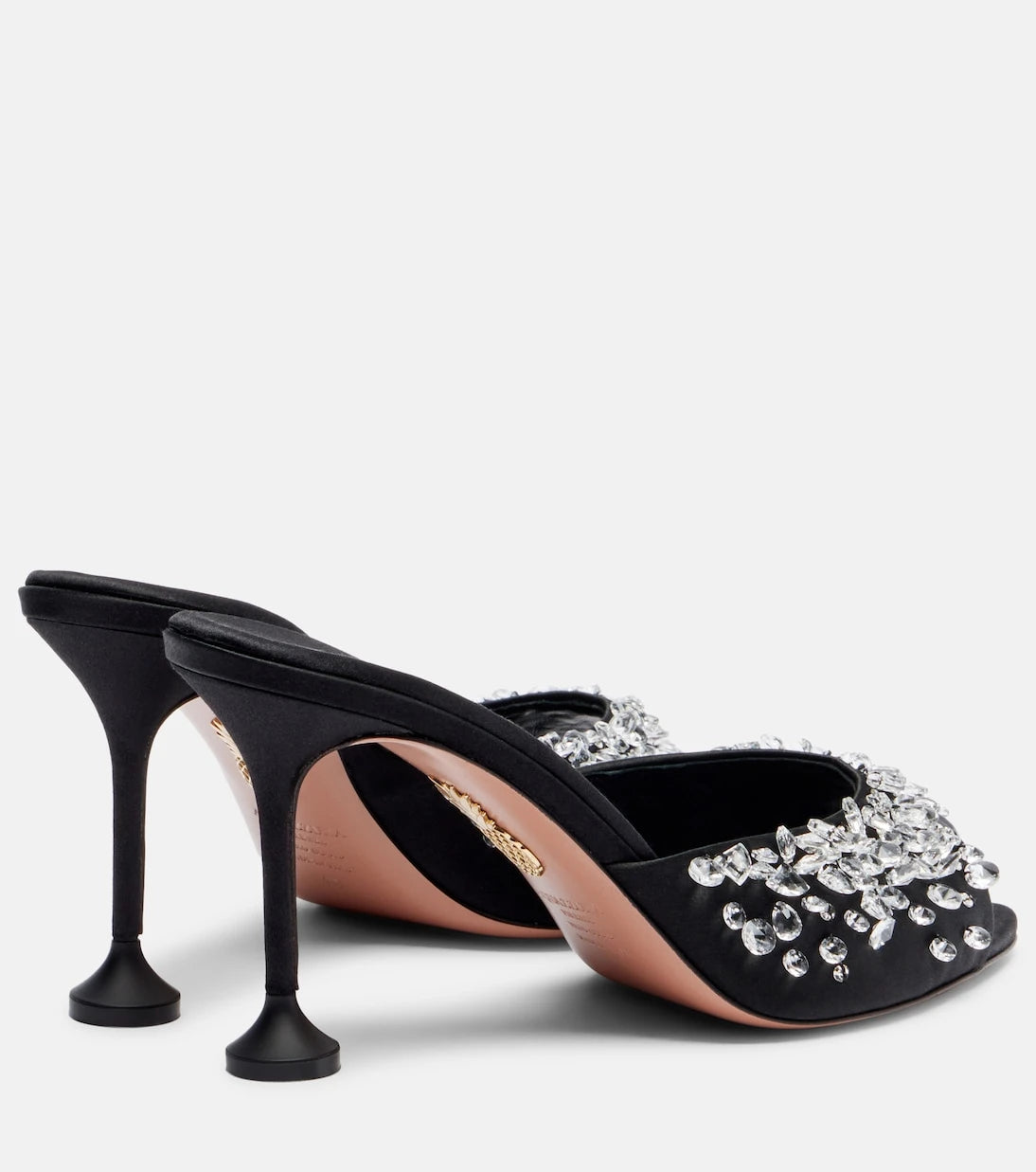Aquazzura - حذاء ميول بيزو 85 من الساتان المزيّن