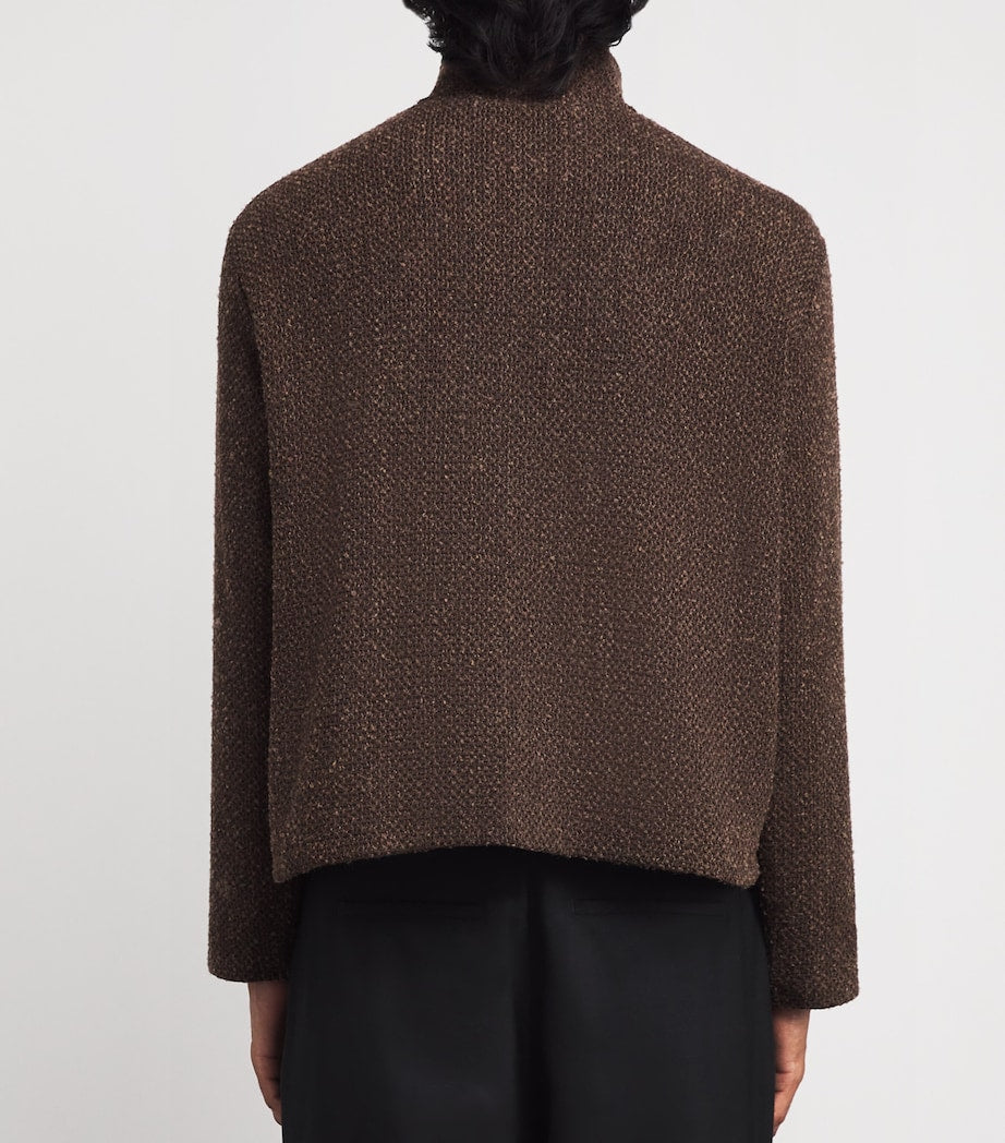 Brown Shrunken Fullzip Polo Jacket