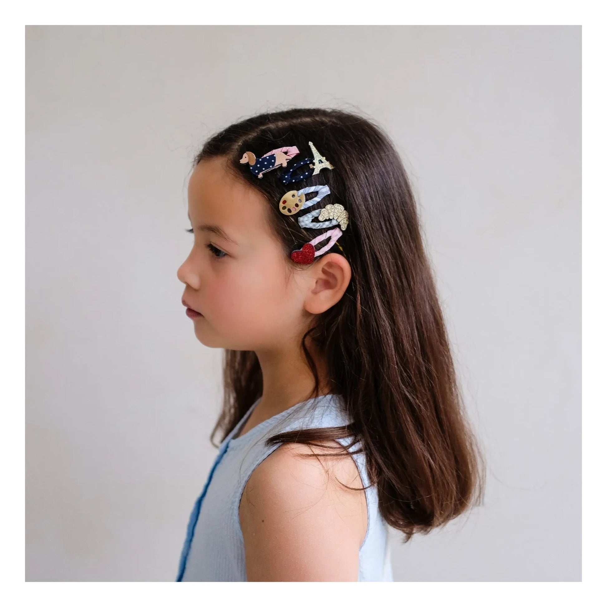 Mimi & Lula - Set of 5 Paris Mini Barrettes | Navy blue