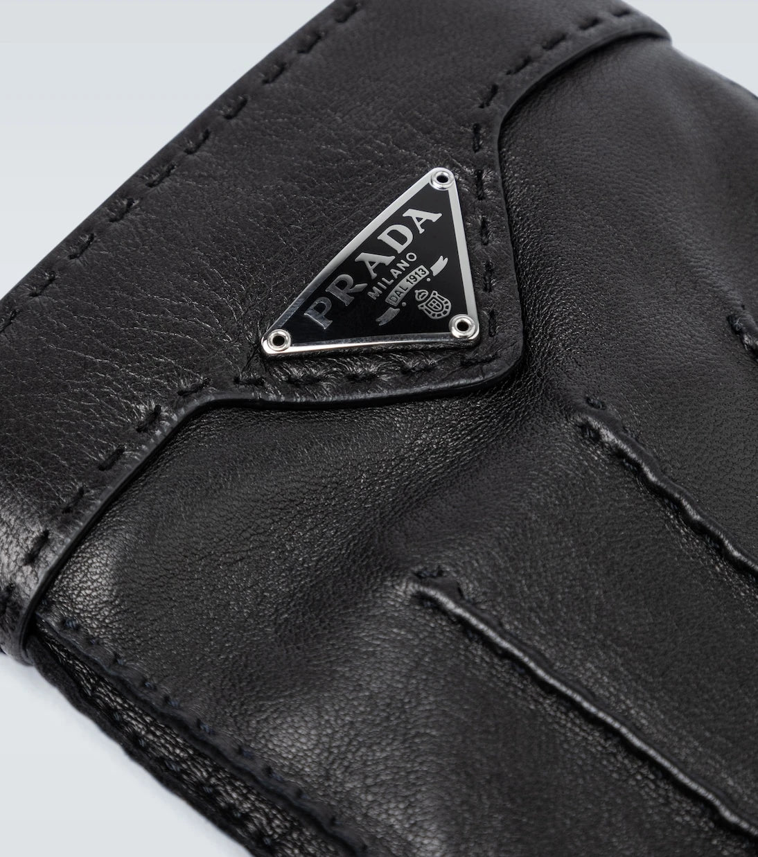 Prada - Leather gloves with logo