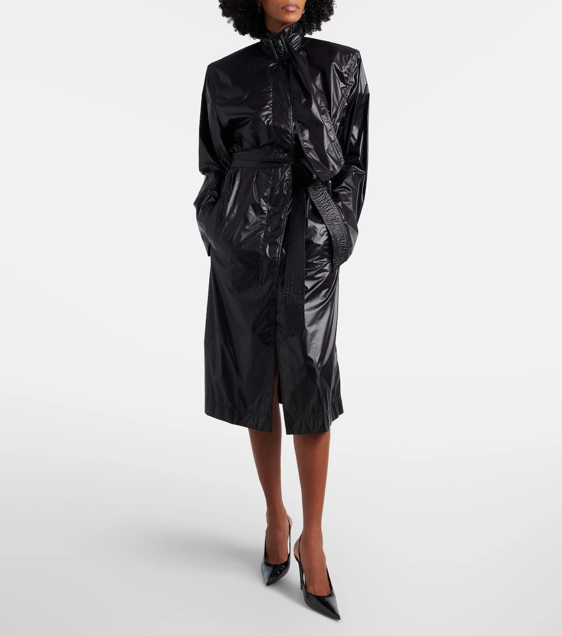 Saint Laurent - Guermantes 95 patent leather slingback pumps