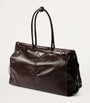 Prada Brown Large Leather Buckle Tote Bag