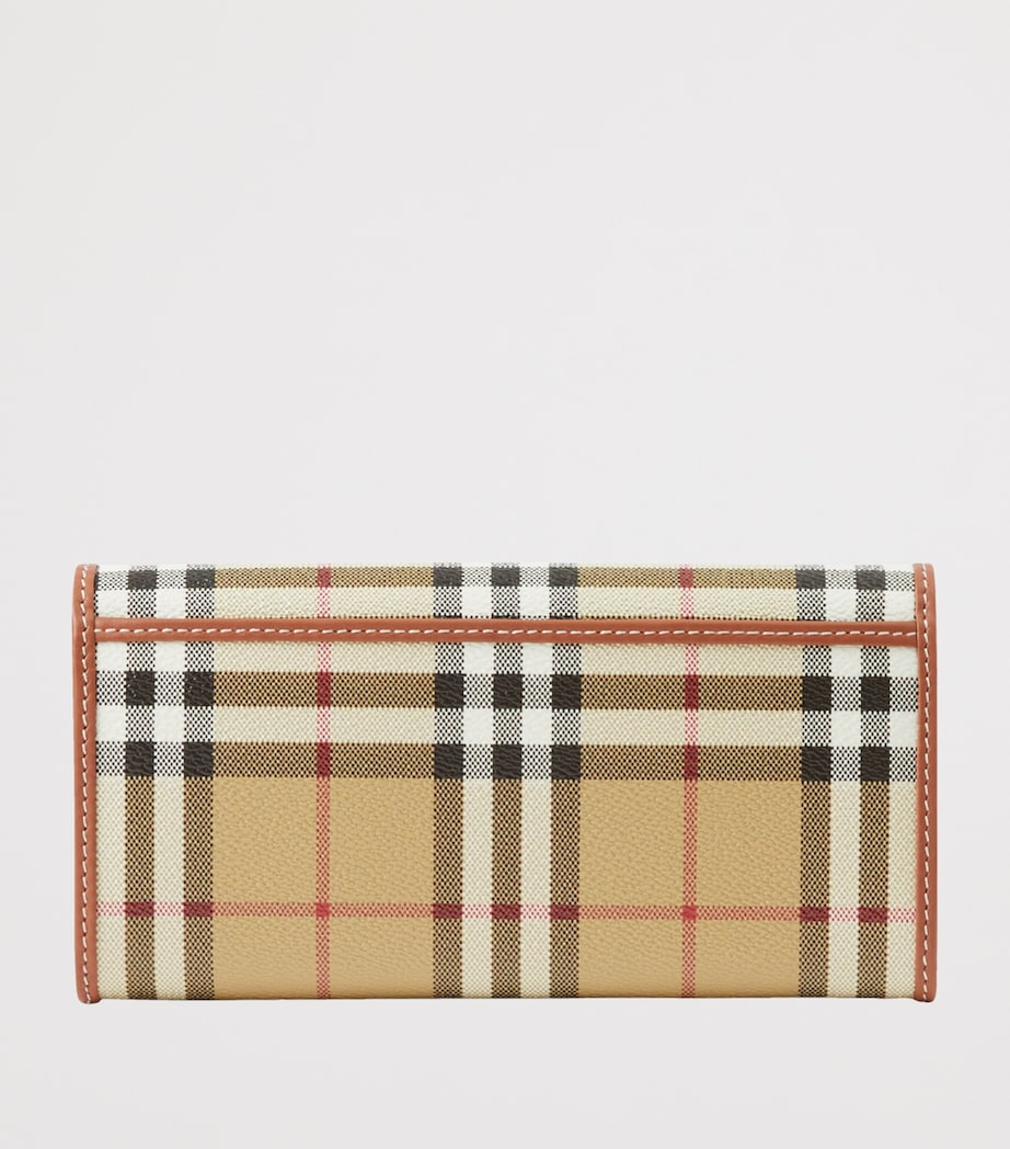Beige Check Continental Wallet