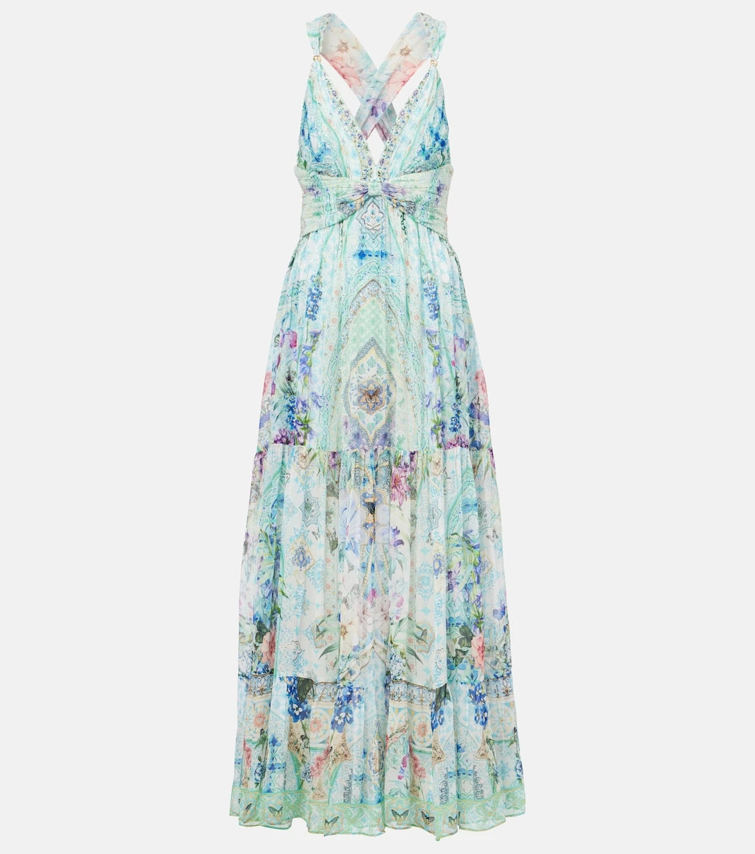 Camilla - Crystal-embellished silk maxi dress