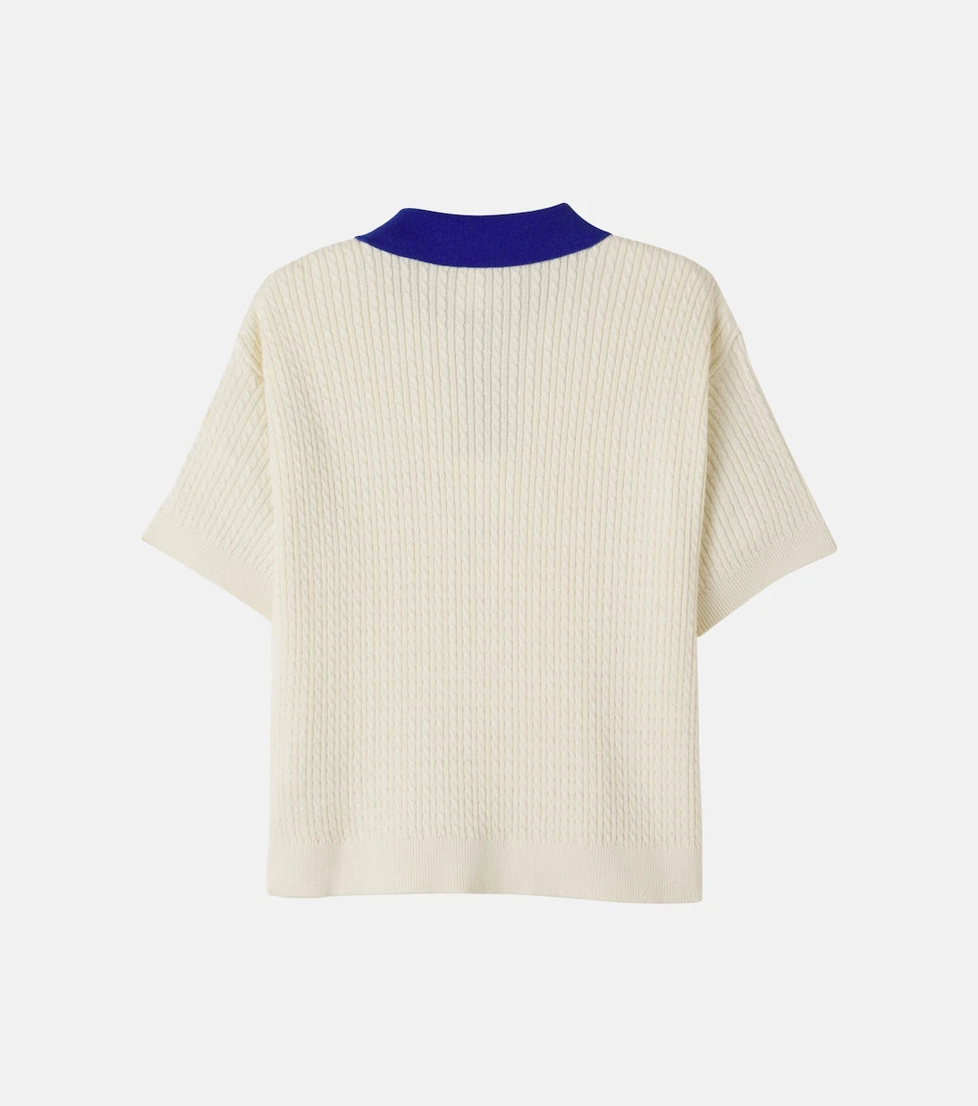 Mini Rodini - Cable-knit cotton polo shirt