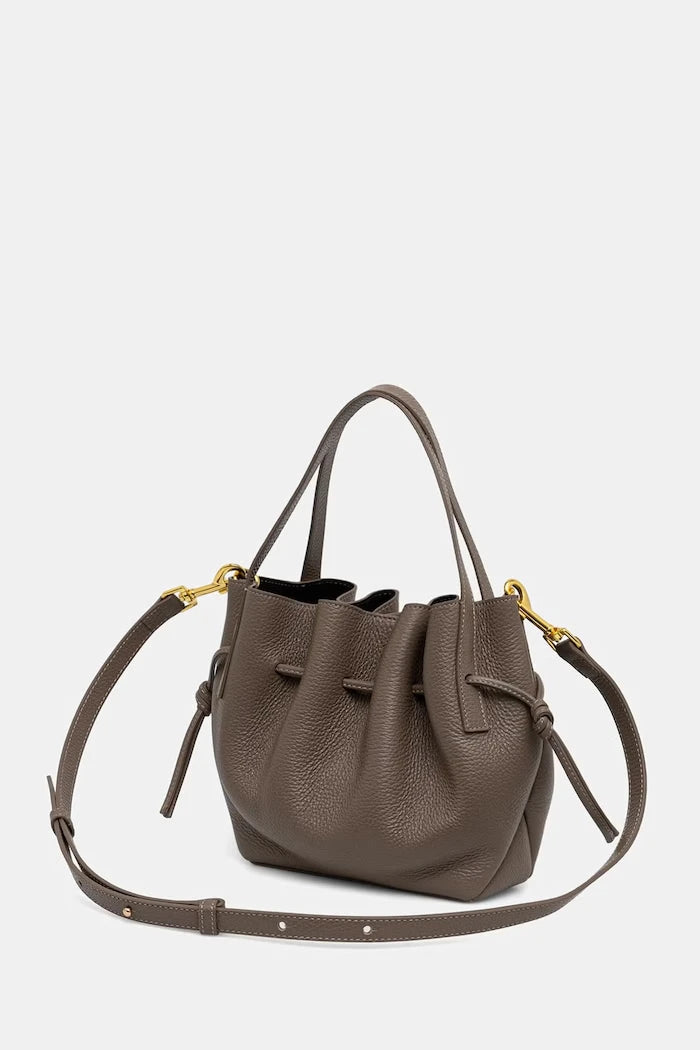 Yuzefi чанта crossbody дамска от кожа MINI SCALLOP