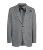 Grey Wool Single-Breasted Blazer