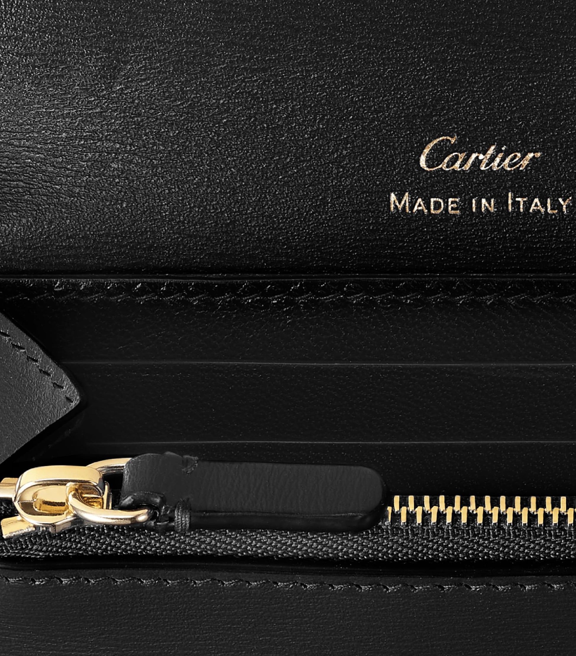 Black Leather Panthère de Cartier Wallet