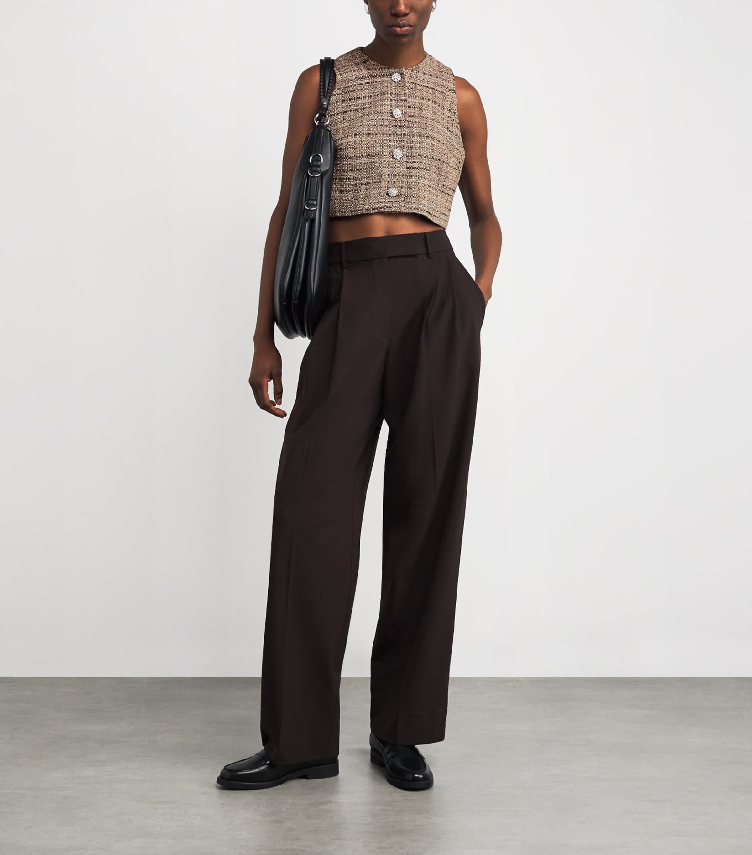 Sandro Paris Brown Tweed Vest