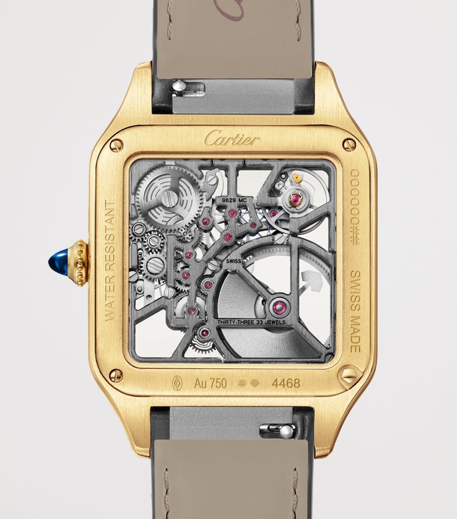 Cartier Large Yellow Gold Santos-Dumont Skeleton Watch 43.5mm