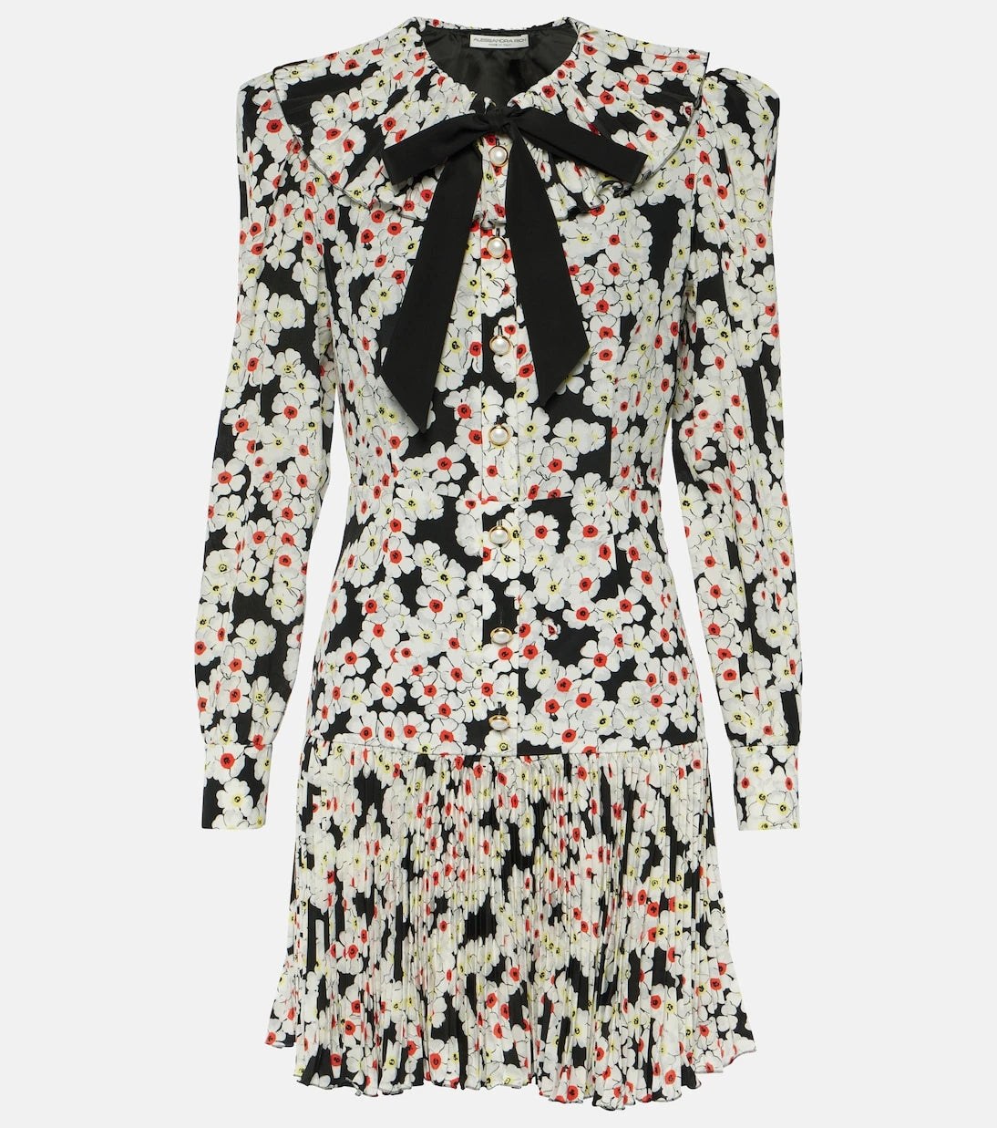 Alessandra Rich - Floral bow-detail silk minidress