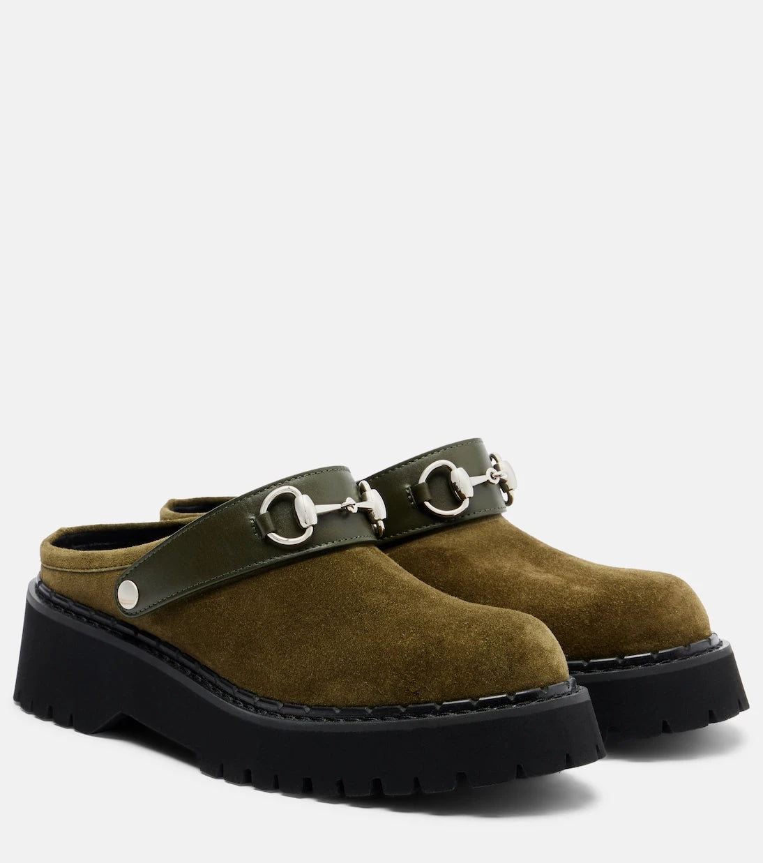 Gucci - Horsebit suede mules