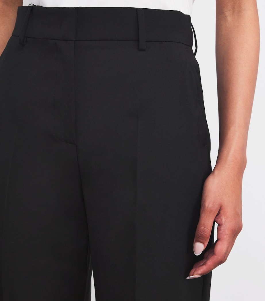 Weekend Max Mara Black Virgin Wool Wide-Leg Trousers