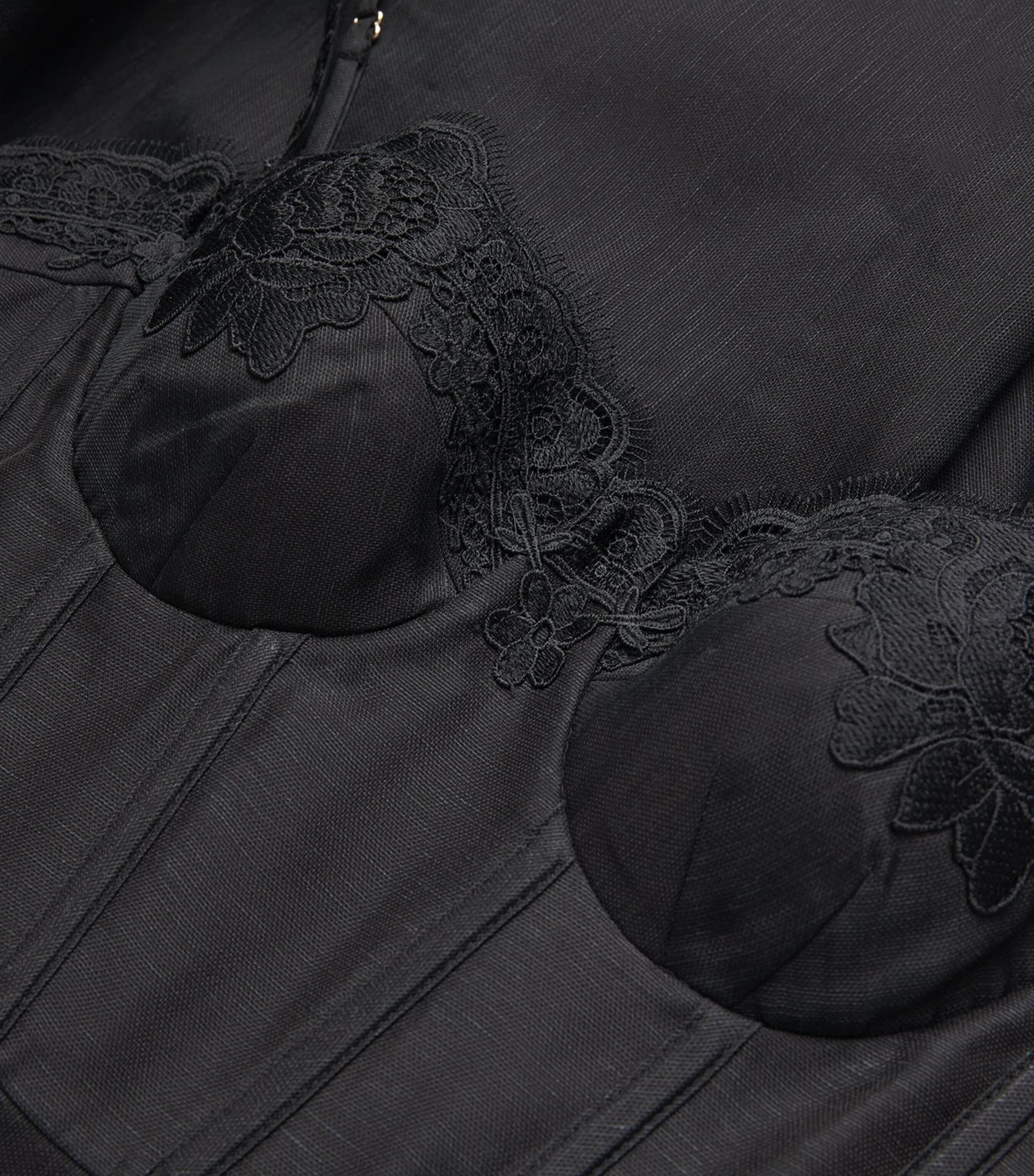 Black Linen-Silk Hypnotic Midi Dress