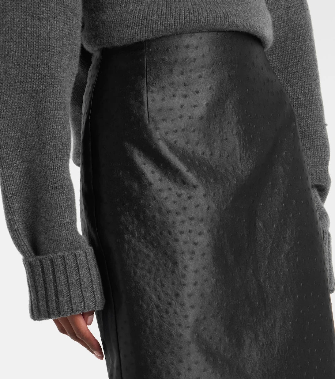 Róhe - Embossed high-rise midi skirt