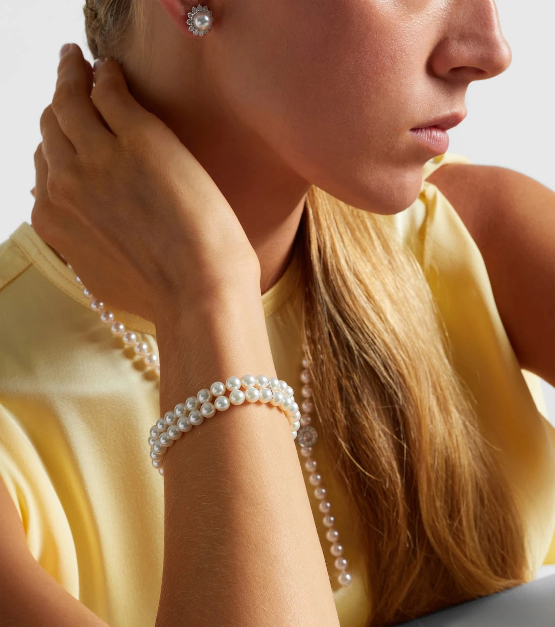 Mikimoto - 18kt white gold bracelet with pearls