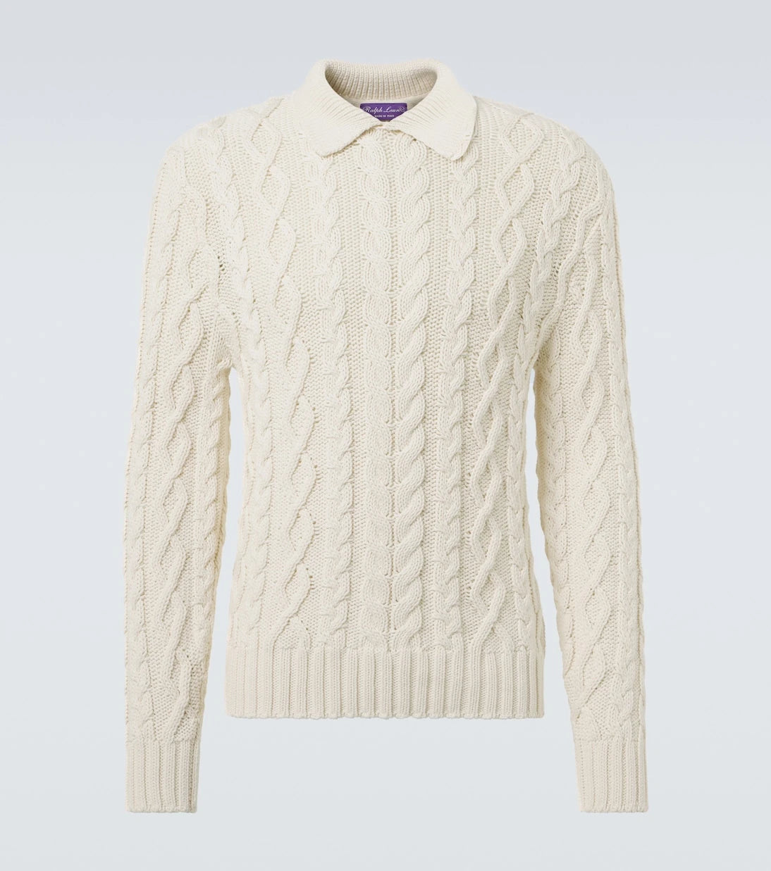 Ralph Lauren Purple Label - Cable-knit cotton-blend sweater