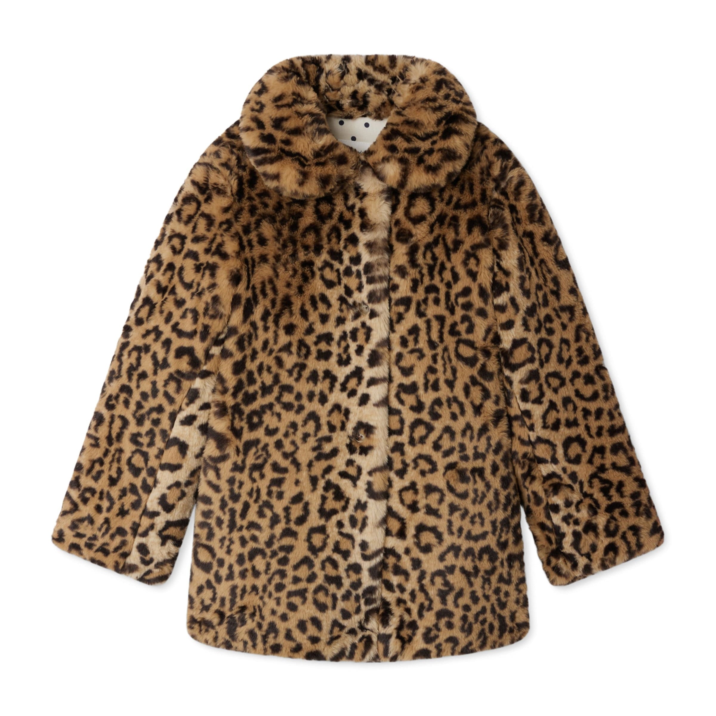 Faux Fur Leopard Print Coat (10-14 Years)
