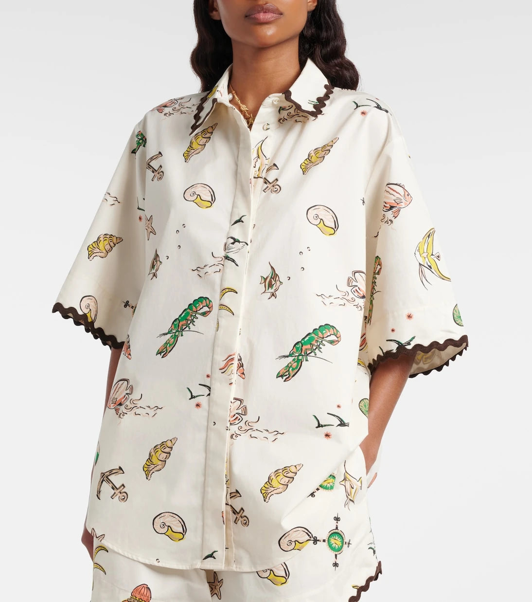 Alémais - Printed oversized cotton shirt