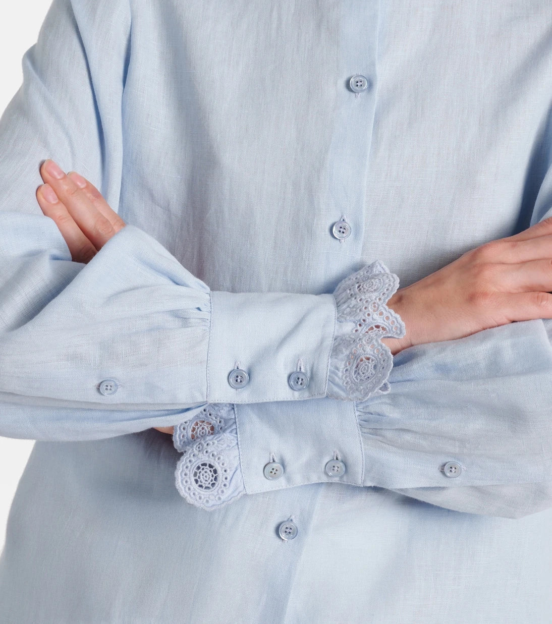 Valentino - Broderie anglaise linen blouse
