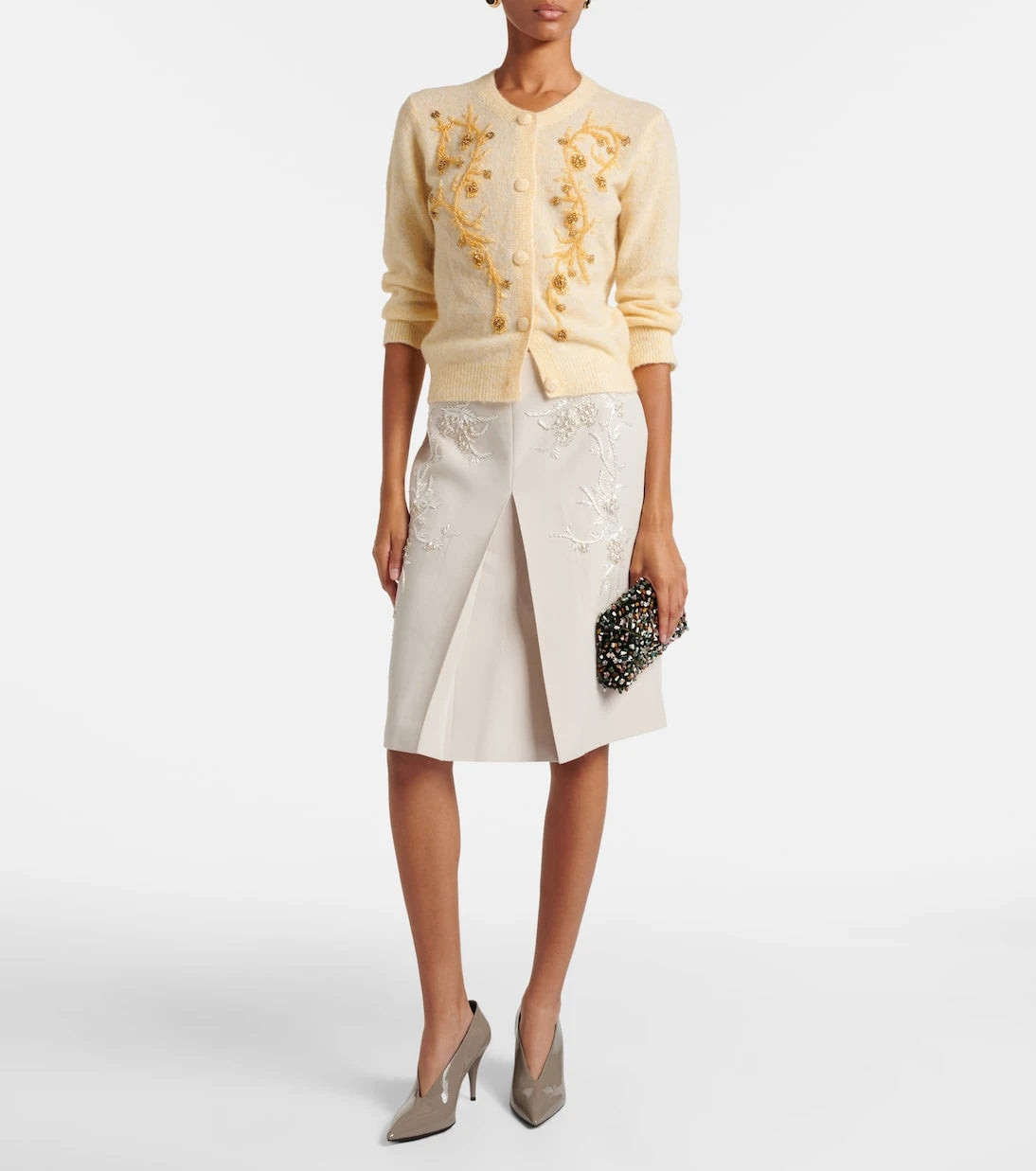 Jacques Wei - Beaded alpaca and wool-blend cardigan