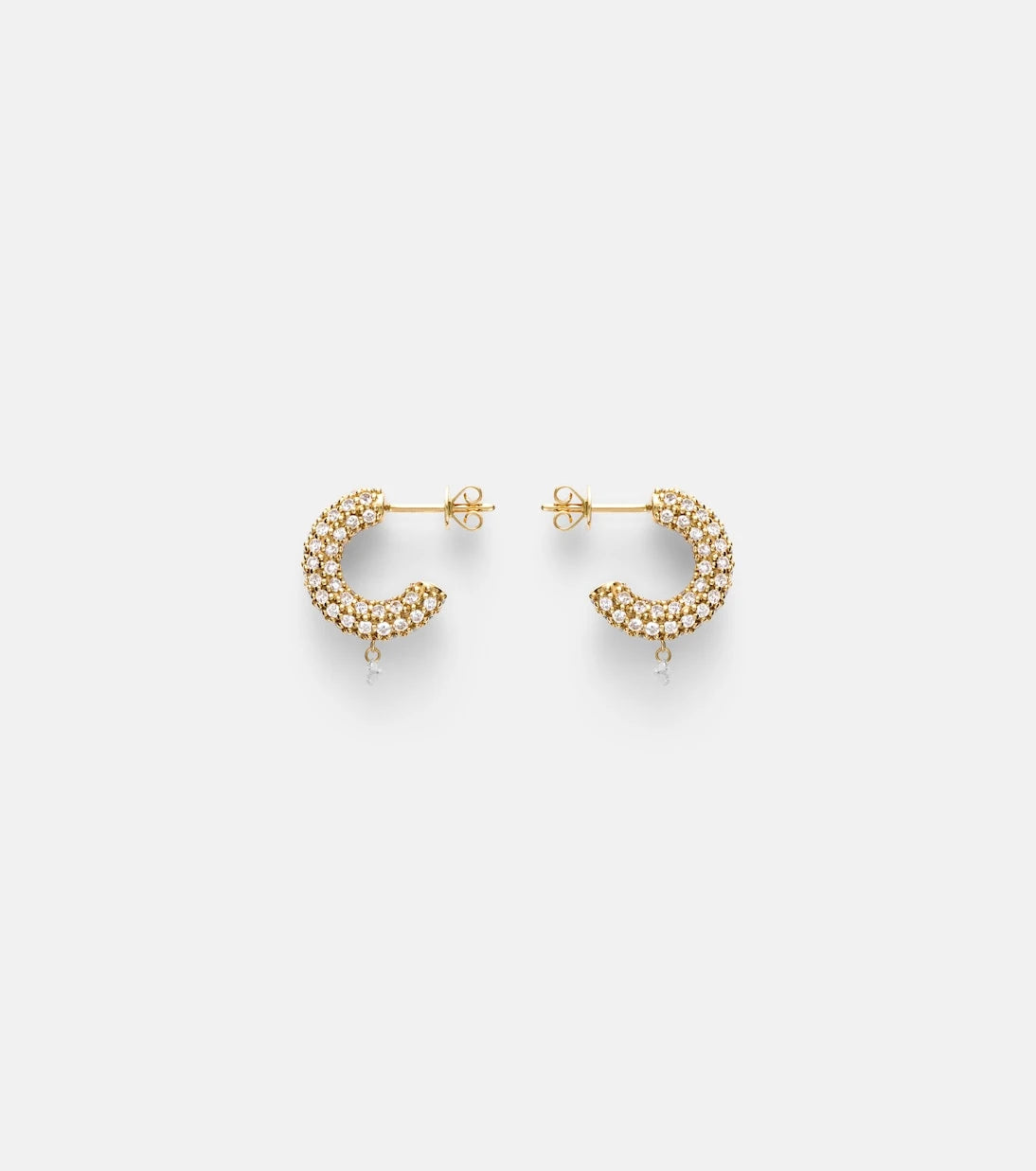 Persée - Helios 18kt gold hoop earrings with diamonds