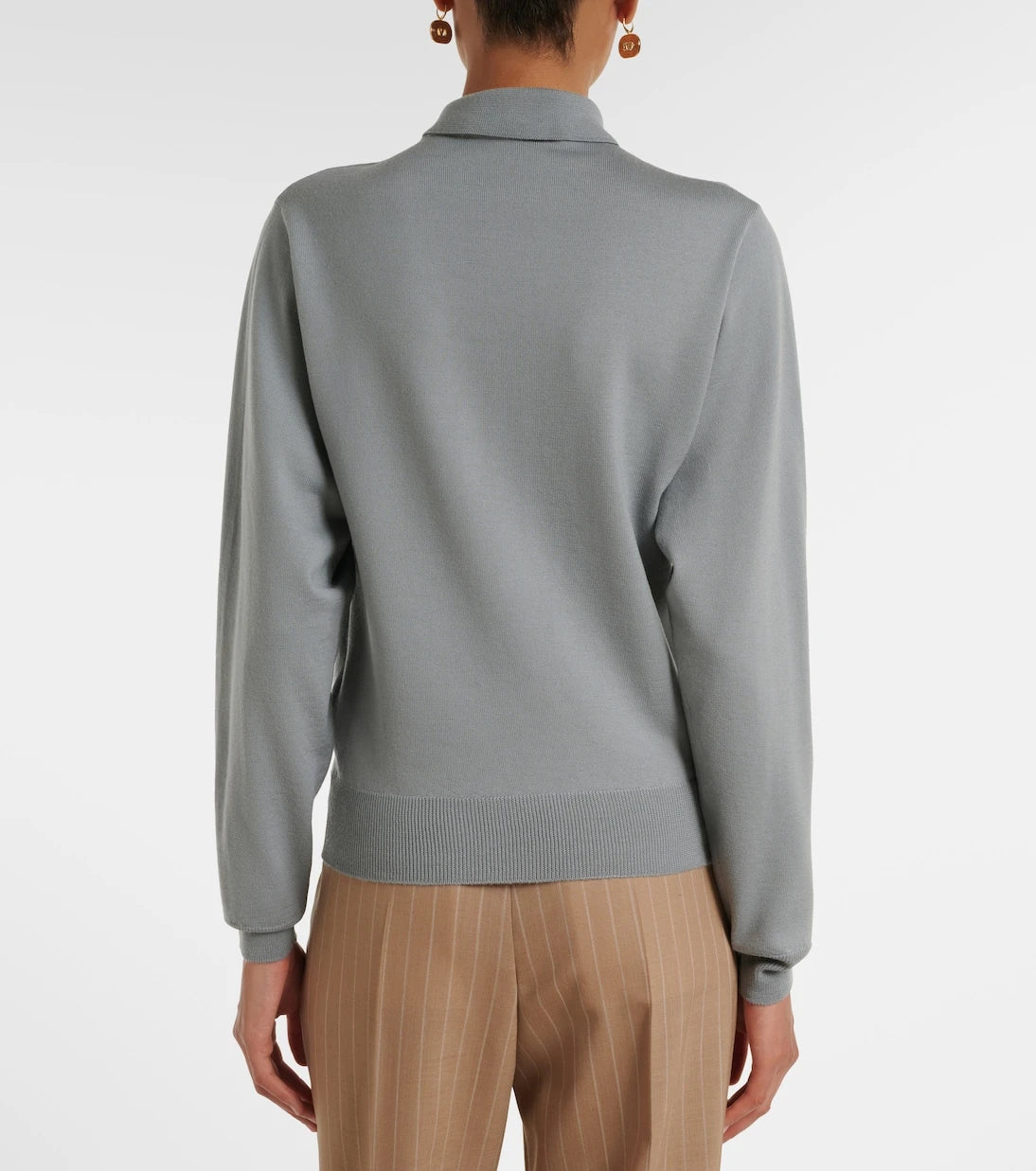 Valentino - Tie-neck virgin wool sweater