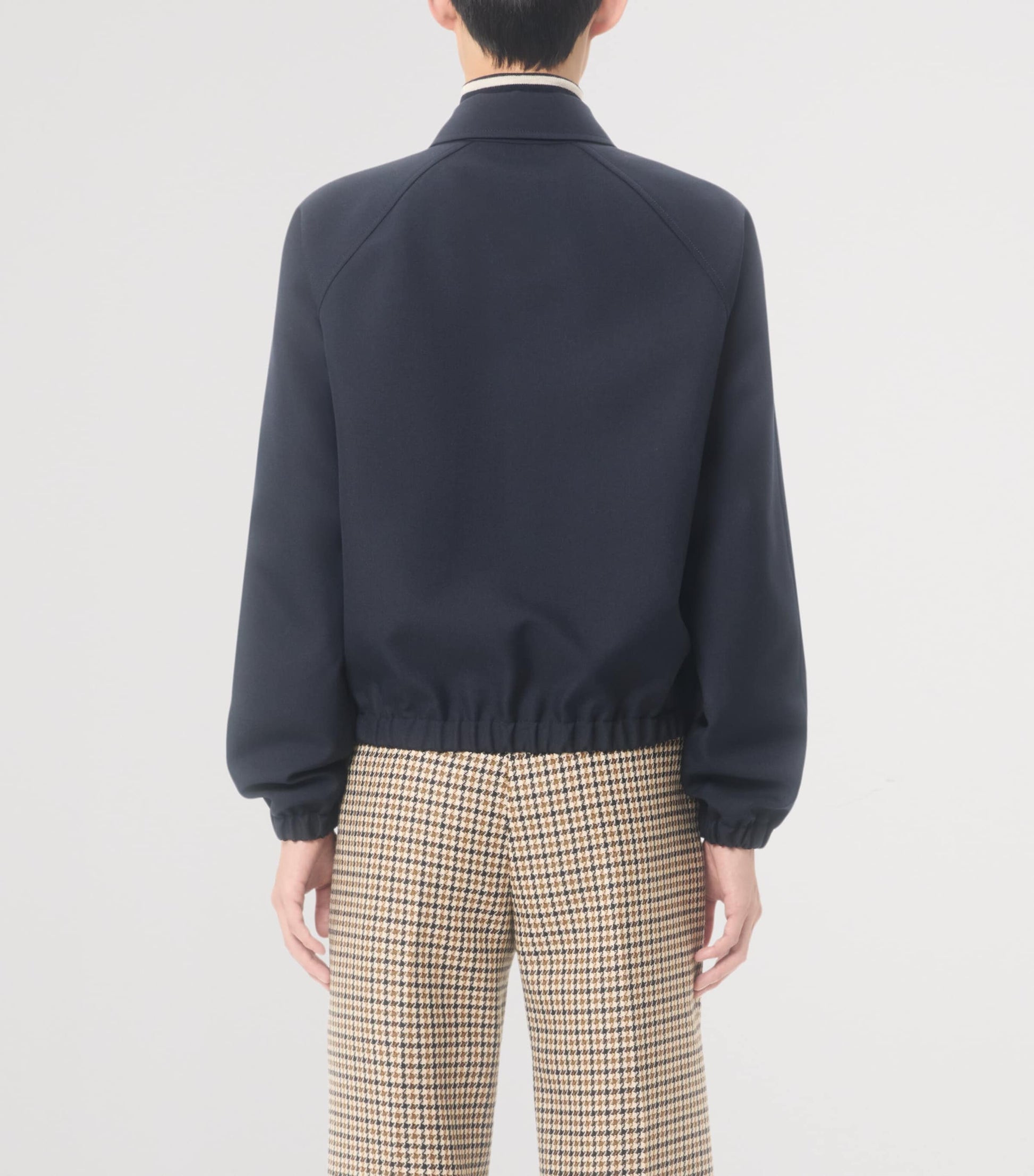 Valentino Garavani Blue Wool-Blend VLogo Bomber Jacket