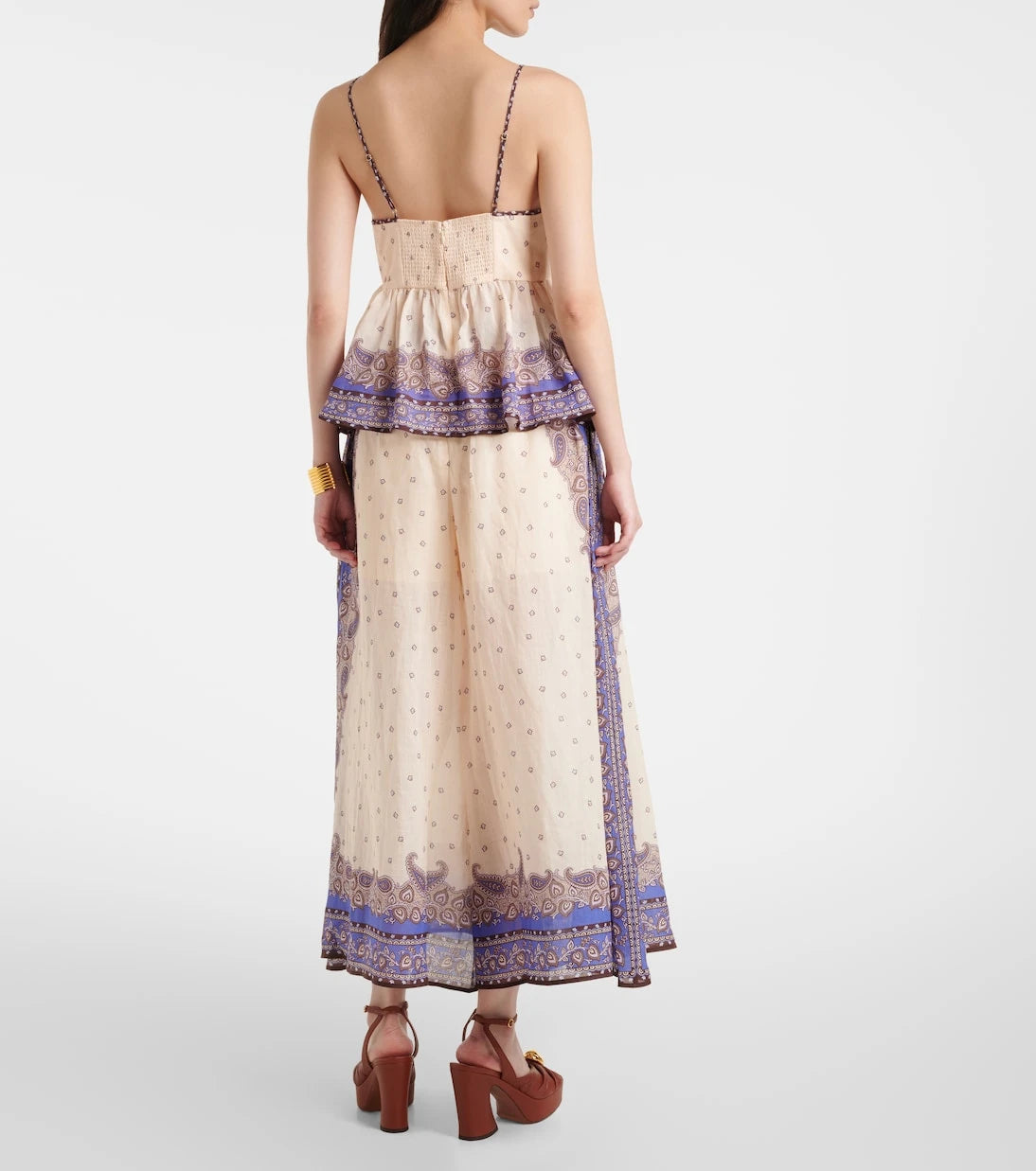 Zimmermann - Maxine Plunge peplum ramie top