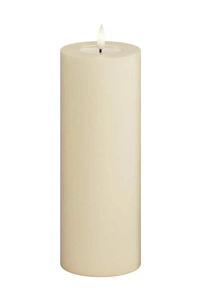 Led свещ Deluxe Homeart Cream Bloklys 7,5 x 20 cm