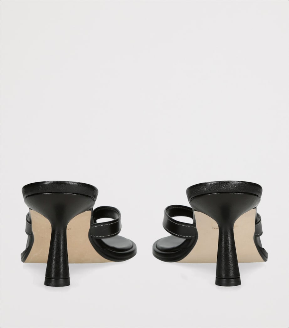 Black Leather Daphne Heeled Sandals 75
