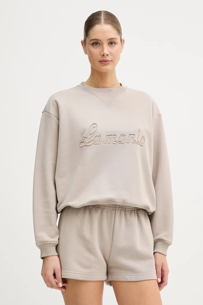 La Mania kadın pamuklu oversize sweatshirt